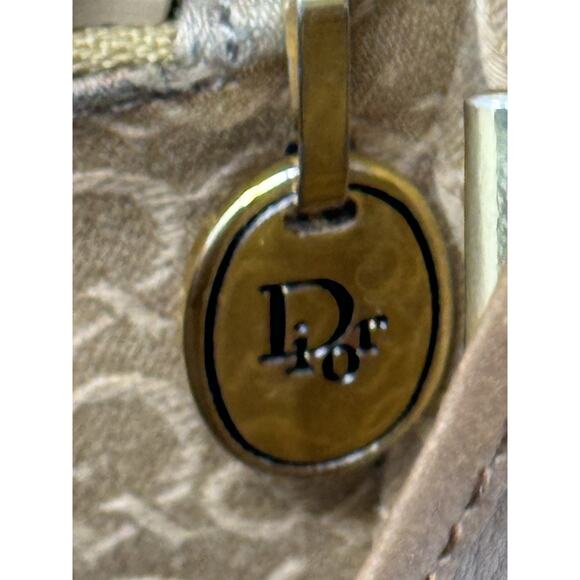 Vtg Christian Dior Leather Shoulder Bag Classic Brown Purse Thin Strap Dior Logo - Picture 7 of 15